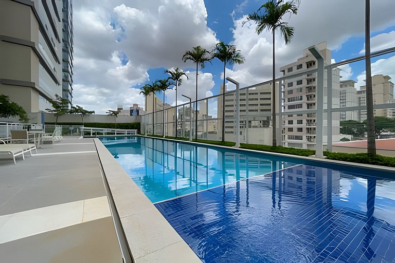 Apto 1/4 com Wi-Fi, TV, piscina e garagem | 1903