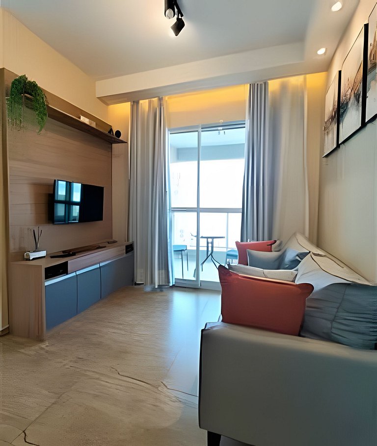 Apto 1/4 com Wi-Fi, TV, piscina e garagem | 1903